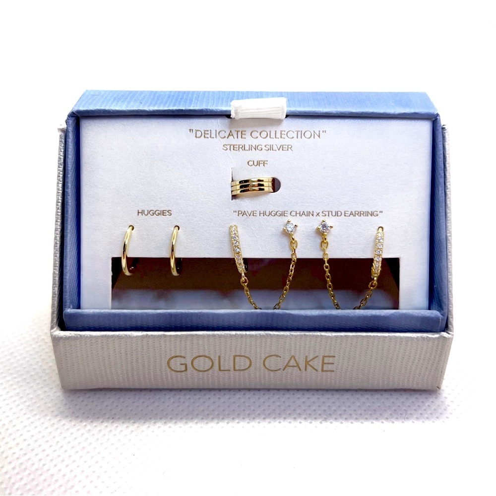Gold Cake Sterling Silver ‘Delicate Collection’ Earrings Set